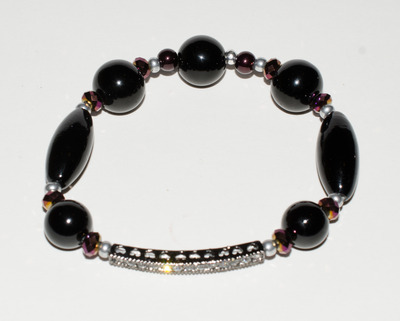 "Oval Black Bar" bracelet