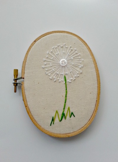 3"x5" Dandelion Hoop Art