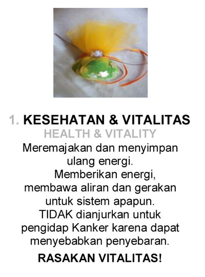 01 KESEHATAN & VITALITAS  HEALTH & VITALITY CRYSTAL REMEDY