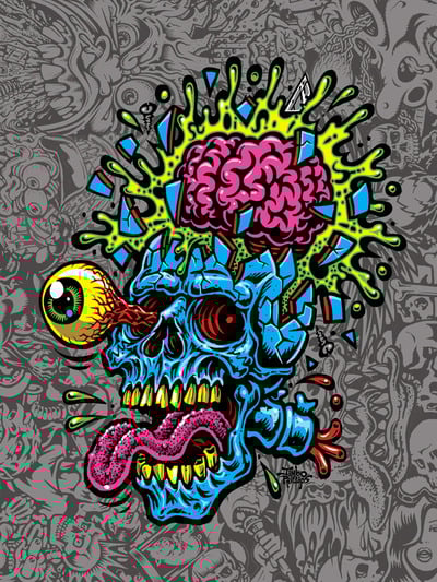 SKULL BLAST Print 18x24 poster (signed)