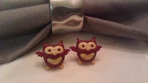 Burrowing Owl earrings