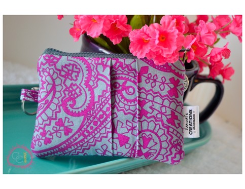 Zippered Pouch/Coin Purse Accented with Scripture/Pleat Design