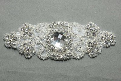 Iron Or Sew Crystal Rhinestone Applique Wedding Bridal Applique Craft