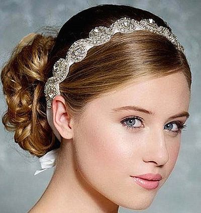 Bridal Wedding Handmade Embroidery Rhinestone Crystals Headband