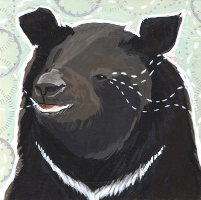 Sloth Bear-art Print-Acrylic- Archival Print-8x8