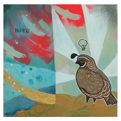 Pondering Quail- Original Painting- Acrylic- 10x10