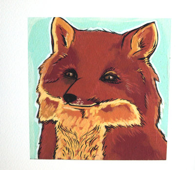 Foxy Fox-Art Print-Acrylic- Archival- 8x8