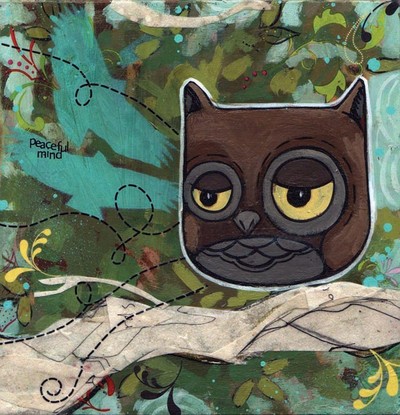 Brown Owl -Art Print- Illustration-Acrylic-Archival-10x10