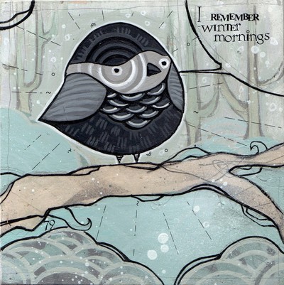 When I think of Winter Mornings-Art Print-Acrylic-Illustration-Fine Art-Archival-10x10