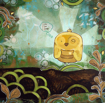 Chick Chick Lift my Heart- Bird Print-Acrylic-Archival Print-10x10