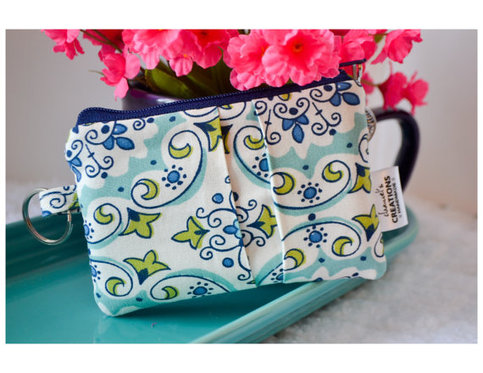 Zippered Pouch/Coin Purse Accented with Scripture/Pleat Design