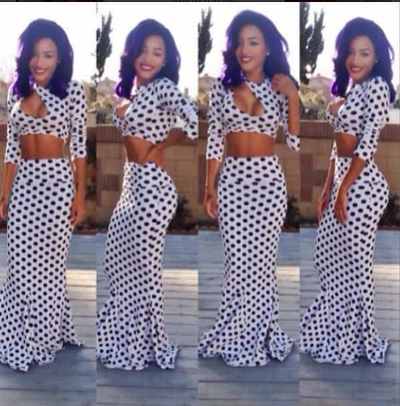 Dot Mesh Dresses Backless Maxi