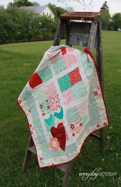 Birdies baby/toddler quilt