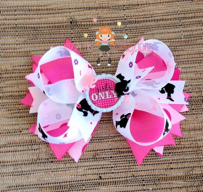 Barbie hair bow/boutique bow/hair clip/girls bows