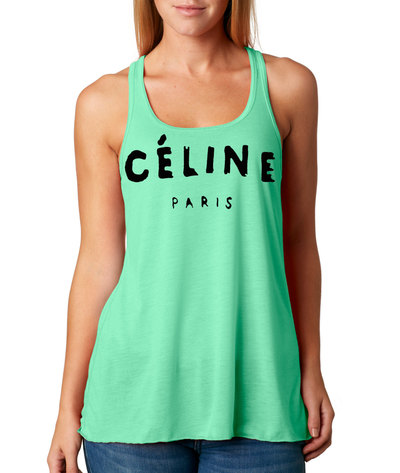 CELINE PARIS Flowy Racerback Tank