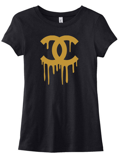 CC Drip T-Shirts Black with Metallic Gold PLUS SIZE Reduced