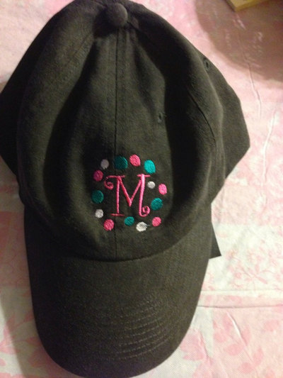 Initial Hat with Dots Baseball Cap