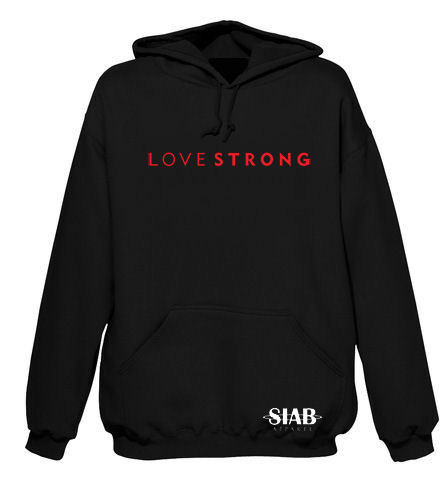Men's SIAB Apparel "LOVESTRONG" hooded sweatshirt