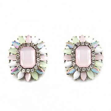 Vintage Inspired Pink Stud Earrings