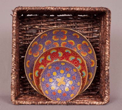 Handpainted floral nesting bowls