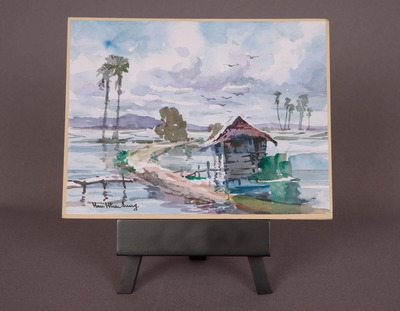 Original watercolor - the rice farmer