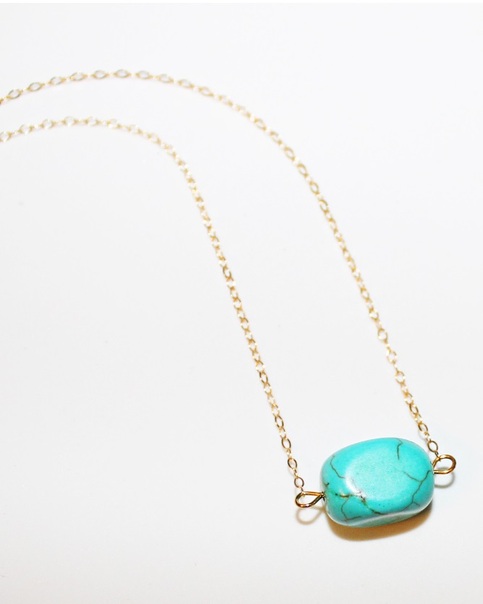 Turquoise Necklace - 14k Gold Filled