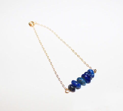 Blue Lapis Stone Bracelet - 14k Gold Filled