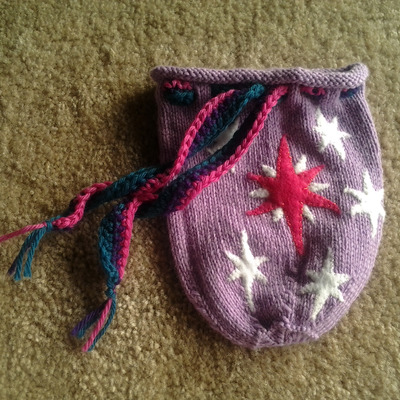 Knit dice bag: mlp twilight sparkle