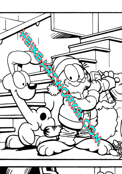 Garfield #8 "Santa Mouse" story page 8 inks from Boom Studios.