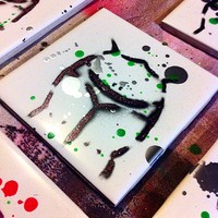 Thunder Thighs Tile - Black Glitter on Silver and Green - Thumbnail 1