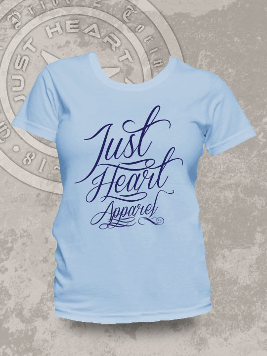 Ladies Just Heart Script tee