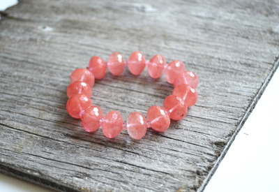 Cherry Quartz Bracelet, Pink Bracelet, Cherry Quartz, Chunky Bracelet