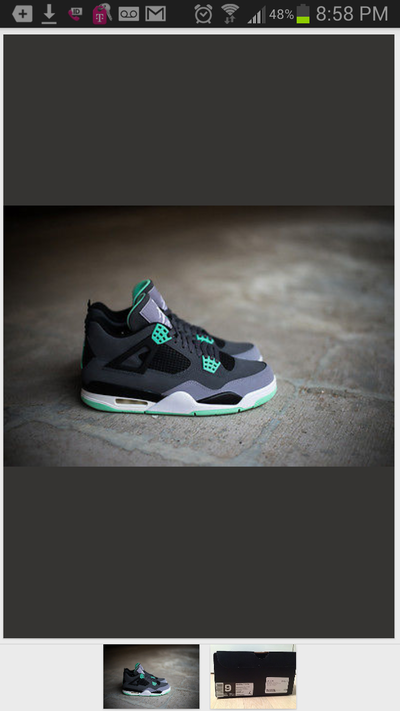 Jordan retro 4 green glows