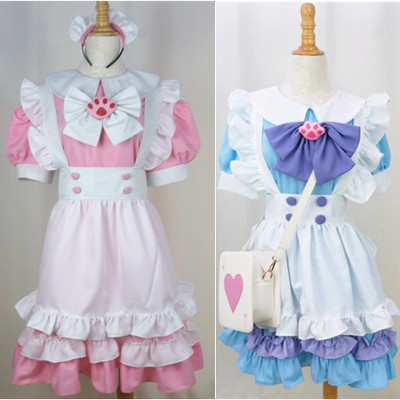 Custom Lolita Princess Maid Dress With Paw Brooch and Black KC Free Ship SP140839