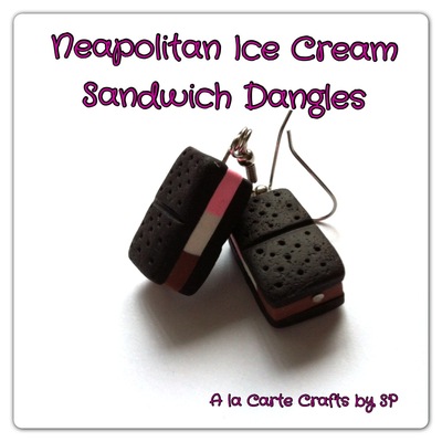 {earrings} neapolitan ice cream sandwich