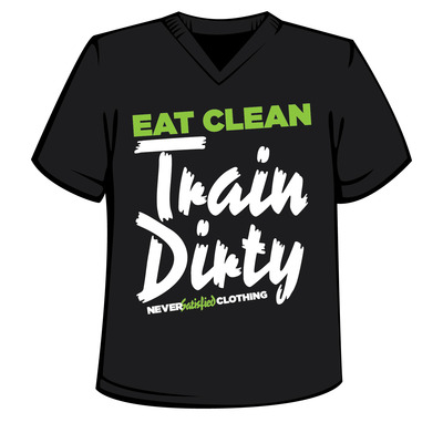 Charcoal V-Neck - White & Green / Train Dirty