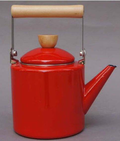 RED Color 2 Liter Enamel Steel Multiple Daily Use British Syle Teapot Kettle