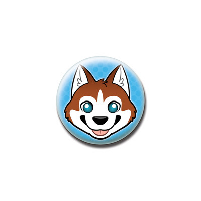 BUTTON / MAGNET : Husky (Red)