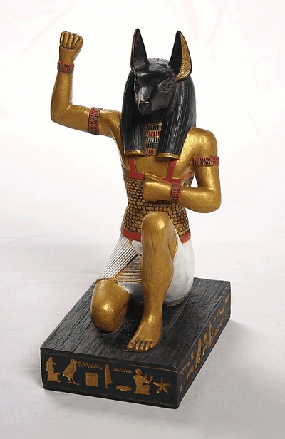 Kneeling Anubis Saluting the Rising Sun Egyptian Statue E-219GP