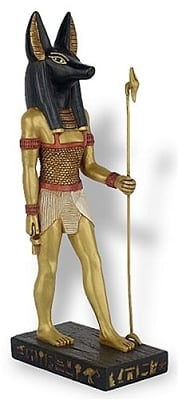 Anubis God of the Dead Standing Egyptian Sculpture Small E-316GP