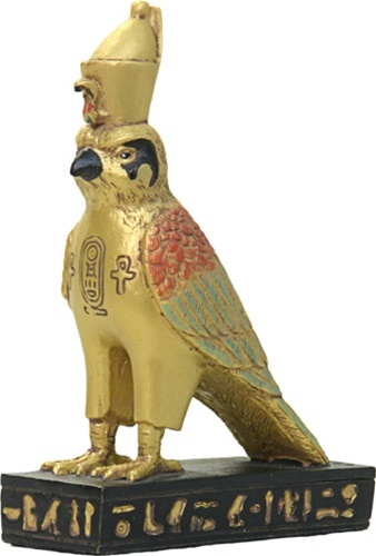 Horus Falcon Egyptian Miniature Statue Gold and Color E-327GP