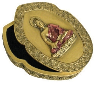 Buddha Earth Touching Pose Treasure Box O-093GR