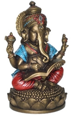 Hindu Statue Ganesh Writing the Mahabharata O-146BP