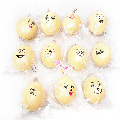 Egg Faces Squishy Charm (cute and weird)