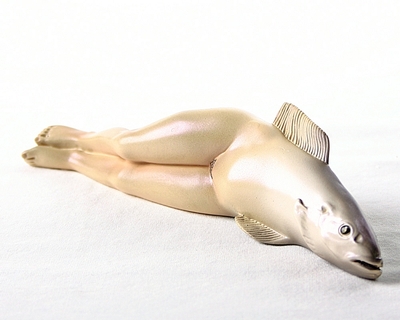 Woman Body with Fish Head Surrealist Statue by Rene Magritte MAG03