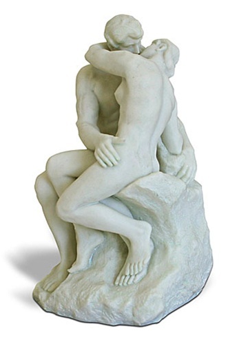 The Kiss statue by Auguste Rodin White 5.5 Tall RO02