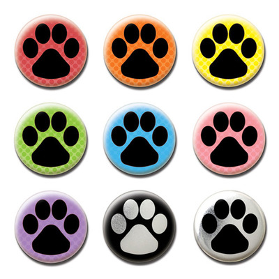 BUTTON / MAGNET : Paw Print (Black Pad)