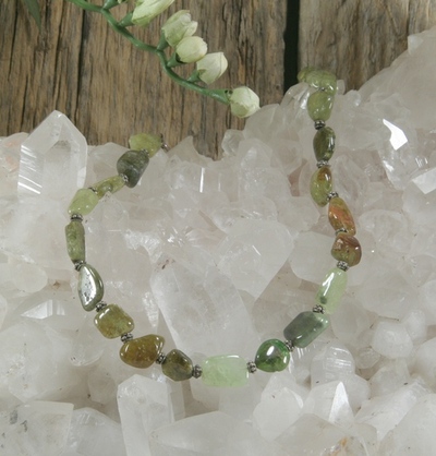 Green Garnet Nugget Necklace
