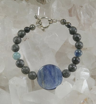Blue Kyanite and Pyrite Bracelet