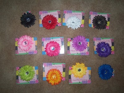 4" flower hair clips